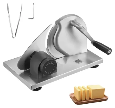 Obrázok produktu pre Brotschneider & Käseschneider – Ručný slicer na krájanie – Nastaviteľná hrúbka krájania 0–15 mm – Mikrozúbkovaná nerezová čepeľ – Vhodný do kuchyne a pekárstva