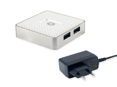 Produktbild von Conceptronic HUBBIES03W, USB 3.2 Gen 1 (3.1 Gen 1) Micro-B, USB 3.2 Gen 1 (3.1 Gen 1) Type-A, 5000 Mbit/s, Weiß, 0,55 m, China