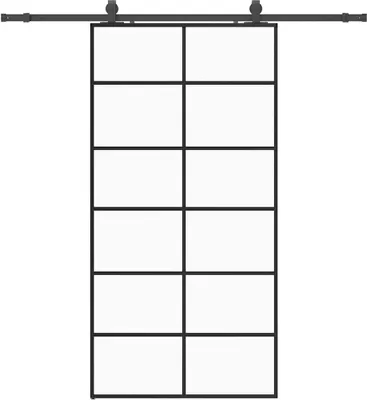 Obrázek produktu pro vidaXL Posuvné dveře s černým kováním 102x205 cm sklo ESG
