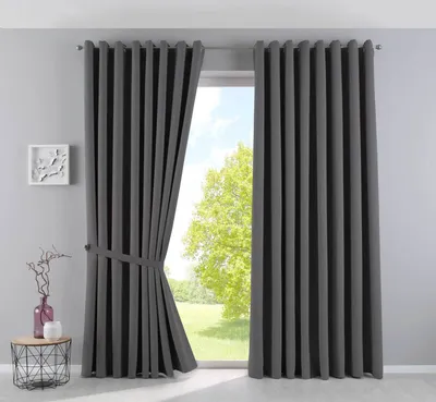 Produktbild von Vorhänge Blickdicht »NewYork« Dunkelgrau HxB 225x295 cm 2er-Pack Thermo-Gardinen Verdunkelungsvorhang Blackout Ösen schalldämmend UV-Schutz Raffhalter, 201920600-2
