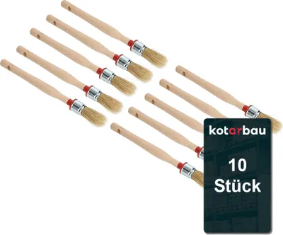 Produktbild von KOTARBAU® 10er Set Rundpinsel 20 mm Ringpinsel Lasurpinsel Lackierpinsel Malerpinsel Holzpinsel für Renovierungsarbeiten
