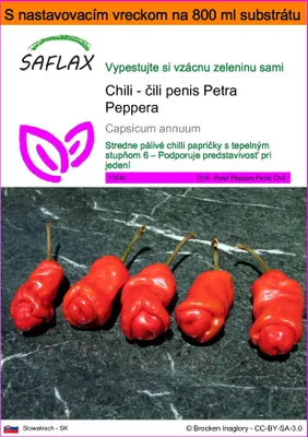 Obrázok produktu pre SAFLAX Garden in the bag - Chili - čili penis Petra Peppera - Capsicum annuum - 10 Semená - S pestovateľským substrátom v praktickom samostaviteľnom vrecku