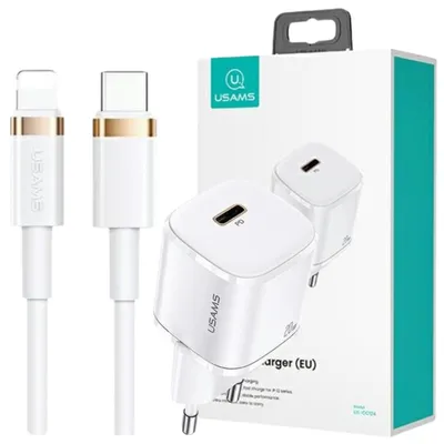 Obrázek produktu pro Usams phone charger T36 1xUSB-C+Lightning PD3.0