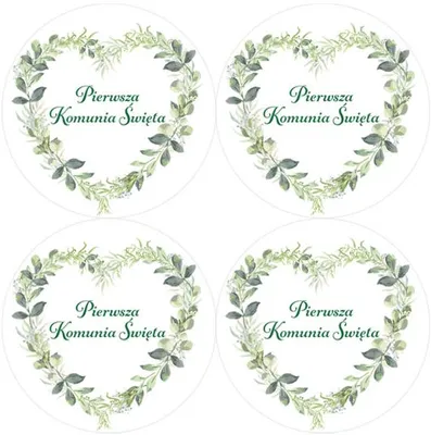 Immagine prodotto di Adesivi per comunione CUORE 4 pezzi 75 mm 1 set
