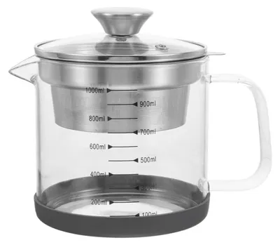 Produktbild von Ölfiltertopf 1 L – Borosilikatglas Vorratsglas für Sojadrink, Kochen & Öl Abgießen, Öl Vorratsbehälter für Zuhause, Robust & Hitzebeständig