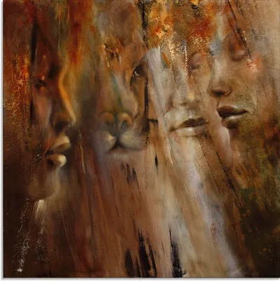 Produktbild von ARTland Glasbild Gesichter Größe: 30x30 cm