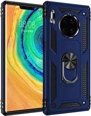 Produktbild von LaimTop Huawei Mate 30 Pro Hülle, Hybrid Robuste Rüstung Drehbarer Ring Halter Ständer Dual Layer Hard PC + TPU Stoßfest Schutzhülle für Huawei Mate 30 Pro Navy