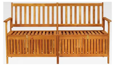 Produktbild von Truhenbank aus massivem Akazienholz, 148 cm