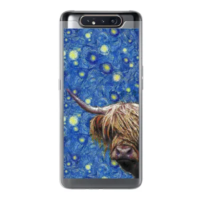 Produktbild von MuchoWow® Handyhülle Schutzhülle Hülle für Samsung Galaxy A80 Sternennacht - Van Gogh - Schottischer Highlander Silikon Softcase Handy Hülle - Schutzdeckel