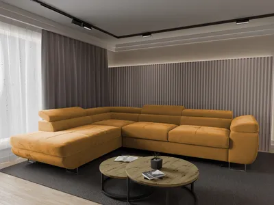 Produktbild von 4ALLHOME Ecksofa Luna mit Schlaffunktion, Couch, Sofa mit Bettkasten, Eckcouch, L-Form Seite: Links, Monolith 48 Gold