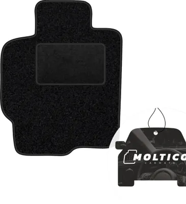 Produktbild von moto-MOLTICO Fahrer Fußmatte Auto Velours Fahrerseite Autoteppiche Schwarz Fahrermatte 1-teilig passend für Mazda 323 C 1994-1998