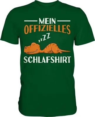 Produktbild von Offizielles Schlafshirt Nachthemd Schlafanzug Pyjama Dino Kinder T-Shirt Trex – Bottle Green / 3XL