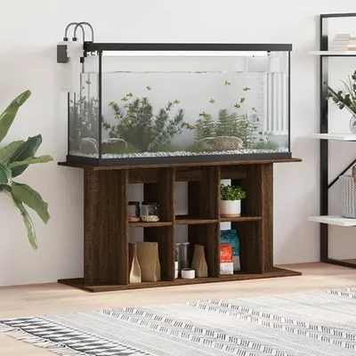 Productafbeelding van Aquariumstandaard, aquariumonderkast, aquariumkast, aquariumonderstel, aquariumtafel, terrariumkast, aquariumstandaard, bruin, eikenlook, 120x40x60 cm, houtvezelplaat