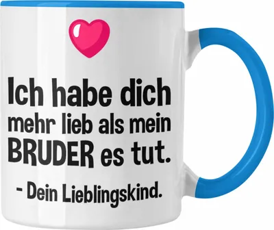 Produktbild von Trendation - Lieblingskind Muttertag Vatertag Tasse Geschenk von Kinder Sohn Tochter Mama Tasse mit Spruch (Blau)