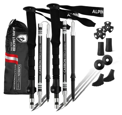 Obrázok produktu pre Skladacie turistické palice z uhlíkových vlákien alebo hliníka s korkovými rúčkami, palice na nordic walking