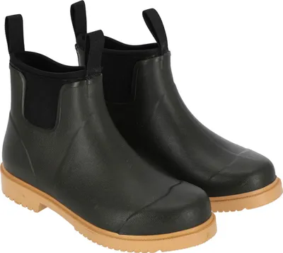 Produktbild von Baumfuchs Damen Gummistiefelette unifarben - Halbhoher Gummistiefel mit Anziehhilfe in Dunkelgrün Größe 37