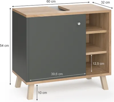 Produktbild von Waschbeckenunterschrank Vicco Senyo Anthrazit 60 x 54 cm, Model 36361