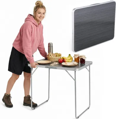 Produktbild von Outtec® Klapptisch Campingtisch - 80 x 60 x 70 cm - Klein Tisch, Klapptisch, Balkontisch, Table - für Camping, Balkon, Garten, Strand