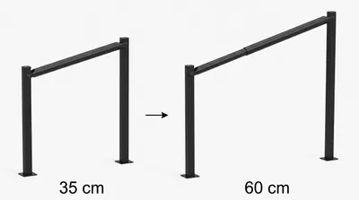 Produktbild von Einfaches Treppengeländer verstellbar 35–60 cm auch für Rampen Schwarz