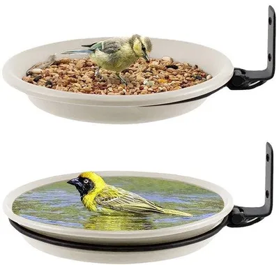 Produktbild von Weißes Vogelbad und Futterhaus für Balkon und Garten