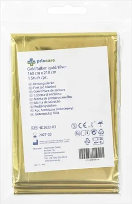 Produktbild von Rettungsdecke Notfalldecke Isolationsdecke 160x210 cm Gold Silber LL2021072218