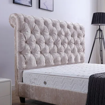 Produktbild von Klassisches Design Bett Polster Betten Chesterfield Textil Stoff Neu  jvmoebel ®