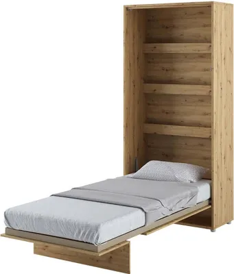 Produktbild von Wandbett Schrankbett BED CONCEPT BC-03 Vertikal 90x200 ARTISAN EICHE Wandklappbett, Schrankklappbett, Schrank mit integriertem Klappbett, Funktionsbett inkl. Lattenrost