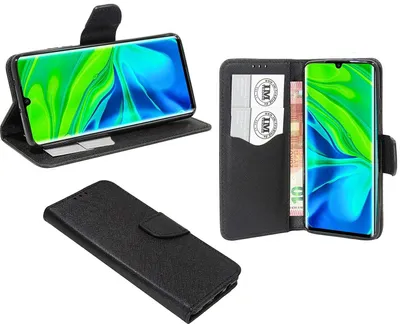 Obrázok produktu pre cofi1453® Puzdro typu kniha "Fancy" kompatibilné s mobilným telefónom XIAOMI MI NOTE 10 PRO kryt peňaženkové puzdro ochranný kryt s funkciou stojana, slot na kartu čierny
