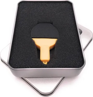 Produktbild von Onwomania Tischtennis Schläger Schwarz Sport USB Stick in Alu Geschenkbox 32 GB USB 2.0