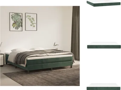 Produktbild von vidaXL Taschenfederkernmatratze Dunkelgrün 160x200x20 cm Samt -  Matratzen