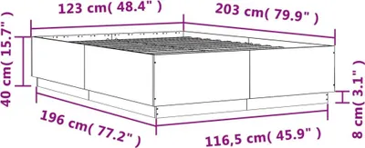 Obrázok produktu pre vidaXL Rám postele s LED Sonoma dub 120x200 cm materiál na báze dreva
