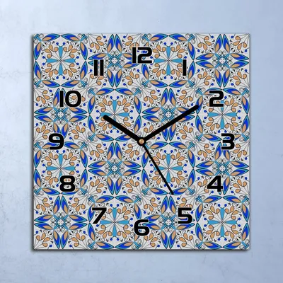 Produktbild von Wanduhr Echt-Glas-Küchenuhr Marokkanisches Ornament Quarz 30x30 Deko Bilder