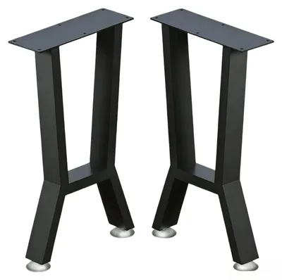 Image de Omgoods - Lot de 2 pieds de table noirs pour meubles