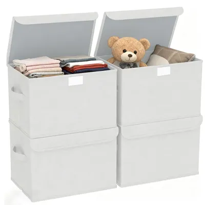 Produktbild von Set aus 4 Faltbaren Aufbewahrungsboxen mit Deckel 38 x 25 x 25 cm
