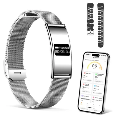 Immagine prodotto di Smartwatch, contapassi, cardiofrequenzimetro, resistente all'acqua IPX8, ideale per sportivi, colore argento