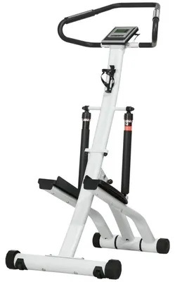 Zdjęcie produktu dla Stepper z uchwytami - 12 poziomów oporu | Kolor: czarny + biały | Wymiary: 61 x 80 x 134 cm