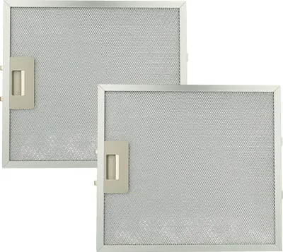 Two metal mesh filters for a range hood, shown against a white background.