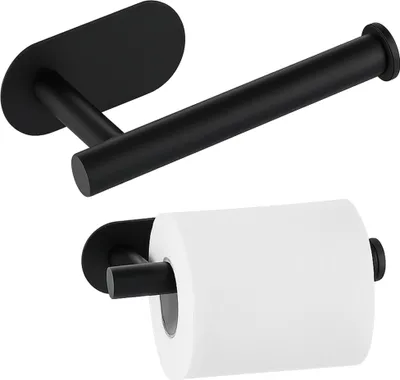 Produktbild von Toilettenpapierhalter Ohne Bohren Selbstklebend Wc Badezimmer Schwarz