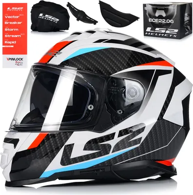 Image de Casque intégral LS2 FF800 STORM II Racer Bleu Rouge Brillant taille M