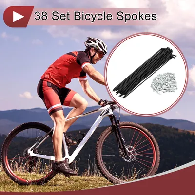 Produktbild von 38 Set 14G Fahrradspeichen 154mm Fahrradspeichen Kohlenstoffstahl Schwarz