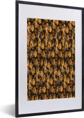 Produktbild von MuchoWow® MuchoWow® Gerahmtes Poster Blumen - Gelb - Collage 40x60 cm - Poster mit zchwarzem Bilderrahmen - Poster in Rahmen