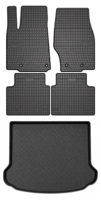 Productafbeelding van Rubberen automatten + kofferbakmat voor Jeep Grand Cherokee V WL vanaf 2023 – 5-delig, zwart, op maat – Wielganizator SolidPRO