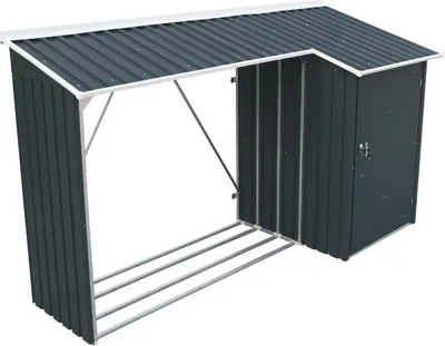 Produktbild von Kaminholzregal mit Abstellraum WoodStore Combo 8' x 3' Duramax, 272x108x160 cm,von Ezooza