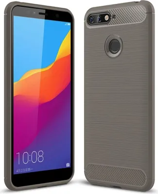 Produktbild von Huawei Y6 2018 Hülle Silikon Grau Carbon Optik Case TPU Handyhülle Bumper 211798