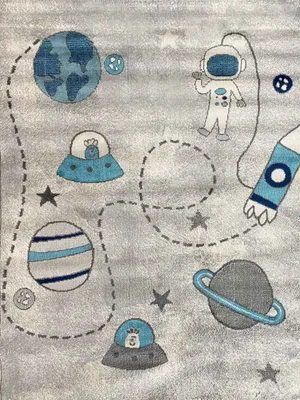 Produktbild von Kinderteppich Kinderzimmer Teppich Baby Grau kinderteppich Kinderteppich Kinderzimmer Teppich Kurzflor Baby Grau Jungen&Mädchen, Maße:120x170 cm