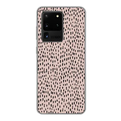 Produktbild von MuchoWow® Handyhülle Schutzhülle Hülle für Samsung Galaxy S20 Ultra Polka dots - Rosa - Schwarz Silikon Softcase Handy Hülle - Karteninhaber