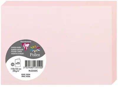 Produktbild von Clairefontaine Doppelkarte C6 210g rosa