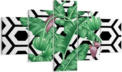 Produktbild von Bild auf Leinwand - Leinwandbild - Blatt Pflanze Blume - 125x70cm - Wand Bild - Wanddeko - Leinwanddruck - Bilder - Kunstdruck - Wanddekoration - Leinwand bilder - Wandkunst - EA125x70-3798