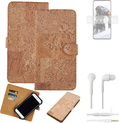 Produktbild von K-S-Trade Hülle kompatibel mit nubia Red Magic 7S Pro + in ear Kopfhörer Kork Handyhülle Cover  Schutzhülle TPU Case Bumper in Hellbraun, (1x)