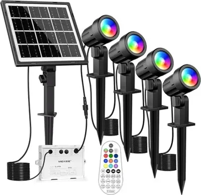 Produktbild von MEIKEE Solar Garden Spotlight RGB 4 in 1